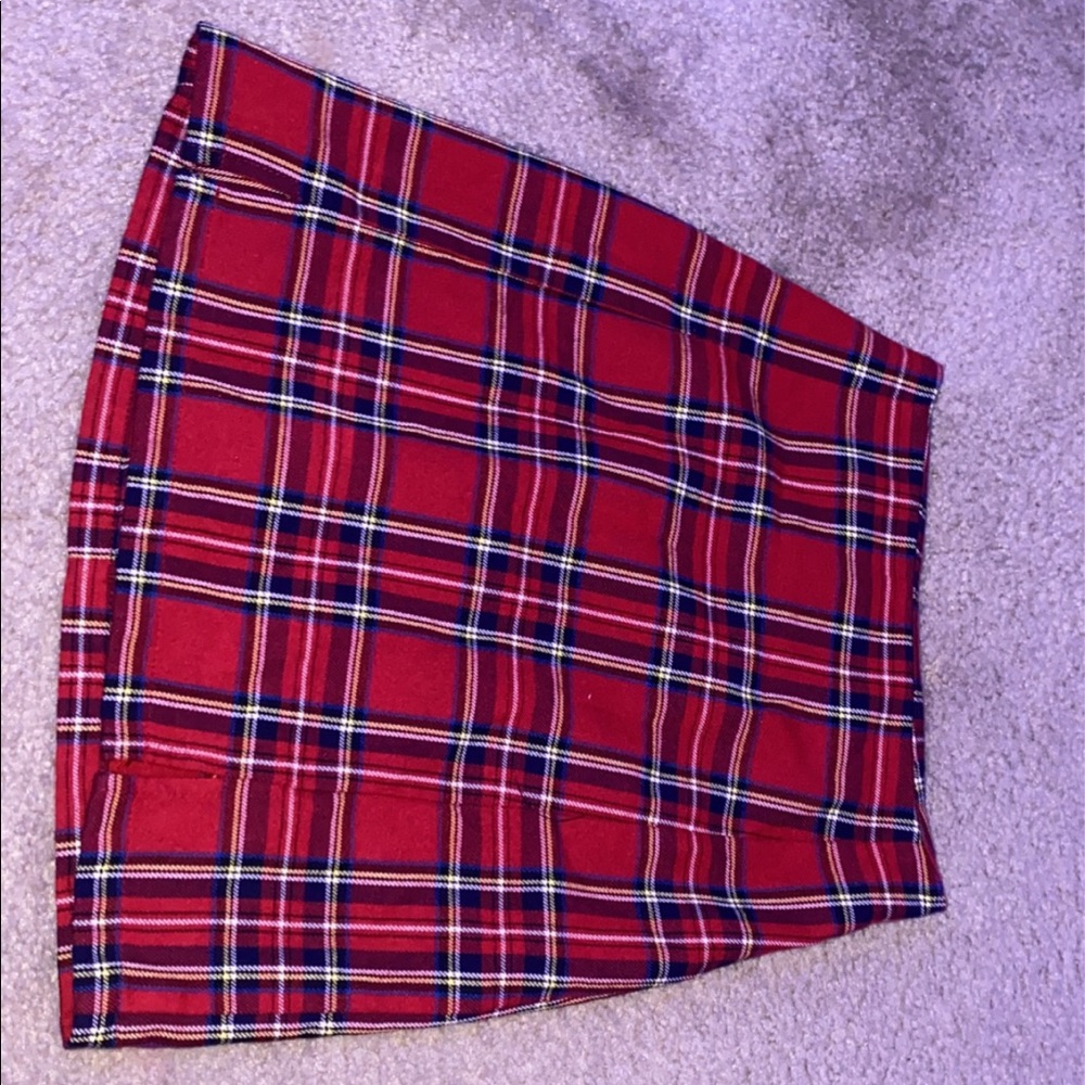 Brandy Melville Red Plaid Skirt